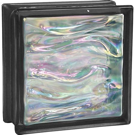 6 pièce BM briques de verre AQUA nacre noir brique de verre brillant