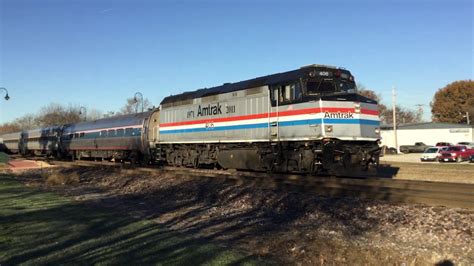 AMTK 406 Phase III NPCU Ex F40PH Leads The Eastbound Amtrak Illinois