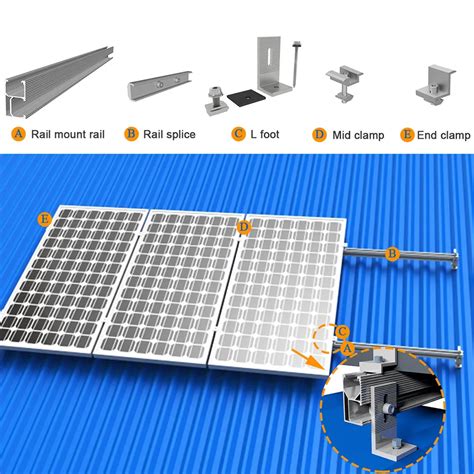solar panel mounting rails universal aluminum pv rail  metal