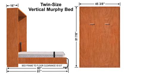 Vertical Twin Single Size Kit Easy Diy Murphy Bed