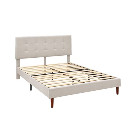 Casainc Upholstered Platform Bed Off White Full Wood Platform Bed At