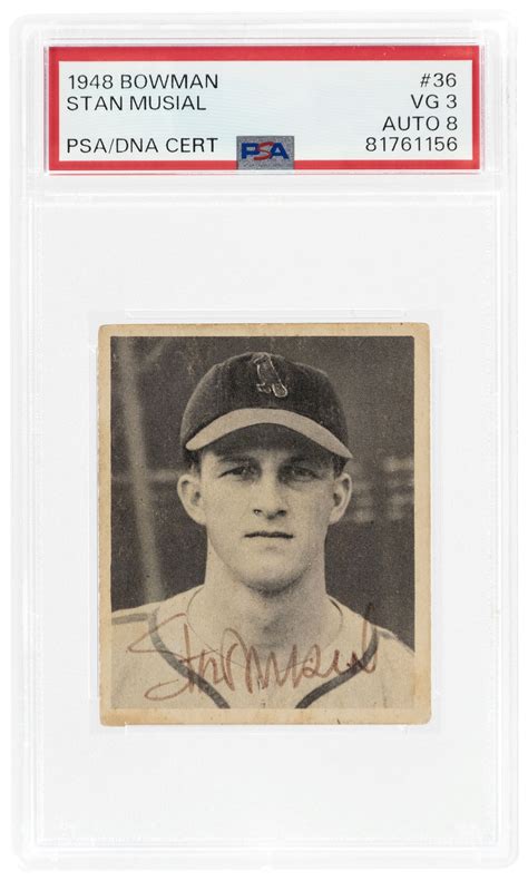 Hake S Bowman Stan Musial Hof Rookie Card Psa Dna Vg