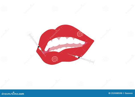 Inyecciones De Labios Labios Sensuales Y Jeringas Corrección De