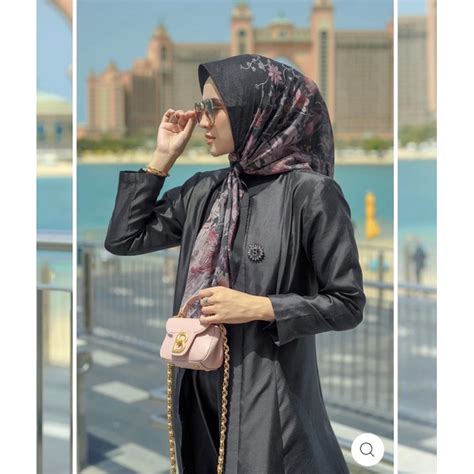 Jual Buttonscarves Dubai Series Voal Square Black Shopee Indonesia