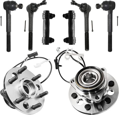 Detroit Axle 4wd Front 8pc Wheel Bearing Hubs Kit For Cadillac Escalade Chevrolet