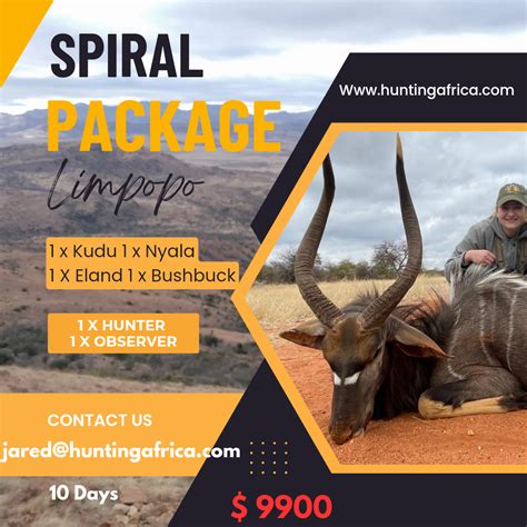 Limpopo Spiral Hunt Package 10 Days 1 Hunter 1 Observer 1 Ph