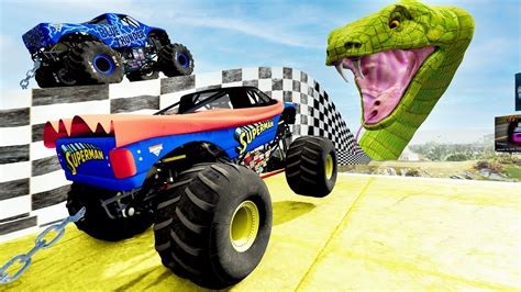 Monster Truck Madness Long Jumps And Crashes Griff S Garage YouTube