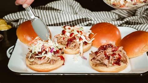 Premium Photo Step By Step Making Pulled Pork Sandwiches With Coleslaw On Brioche Buns