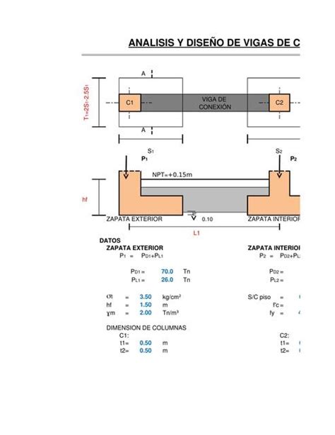 Plantilla De Excel De Análisis Y Diseño De Vigas De Conexión Apuntes De Ingenieria Civil Udocz