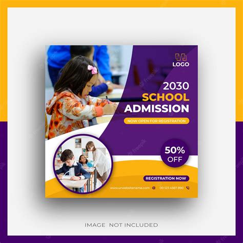 Premium Vector School Or College Admissions Social Media Design Web