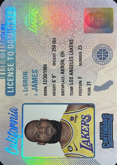 LeBron James 2023 Contenders 6 License To Dominate SSP Price Guide