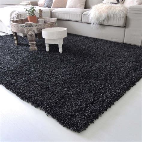 Hoogpolig Vloerkleed Shaggy Royal 5cm Hoogte Antraciet 80x150 Cm Bol