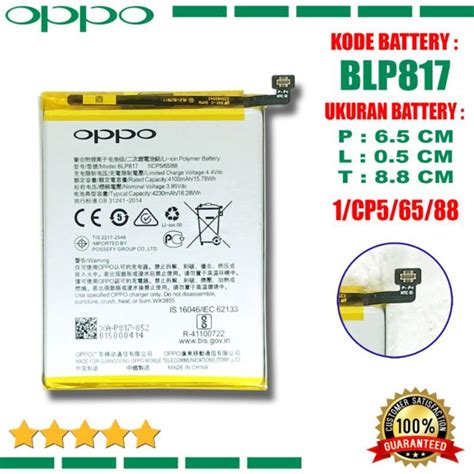 Baterai Batre Oppo A Cph Original Blp Battery Batrei