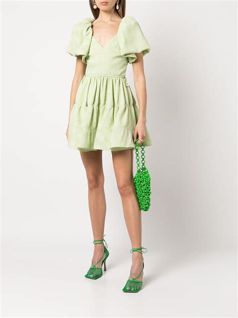 Simkhai V Neck Puff Sleeve Mini Dress Farfetch