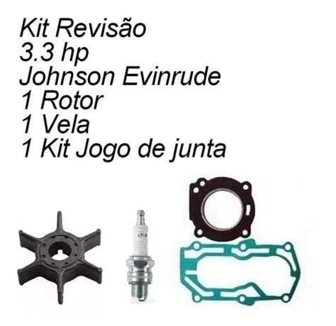 Rotor Bomba Água Jogo Junta Vela 3 3 Hp Evinrude Johnson