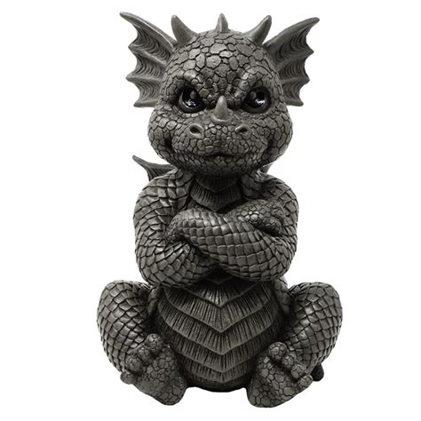 Gartenfigur Gartendrache Modell Bockig Fantasy Figur Deko Drache