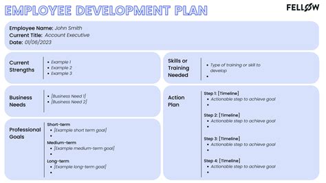 Employee Development Plans Key Steps Template