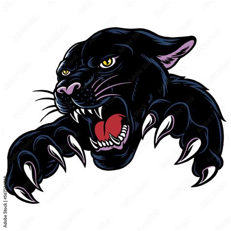 Panther Head Angry Vector Illustration Stock Vector Adobe Stock