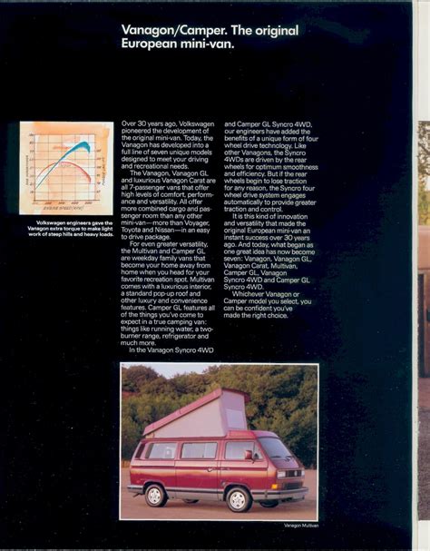 TheSamba VW Archives 1990 VW Vanagon Brochure