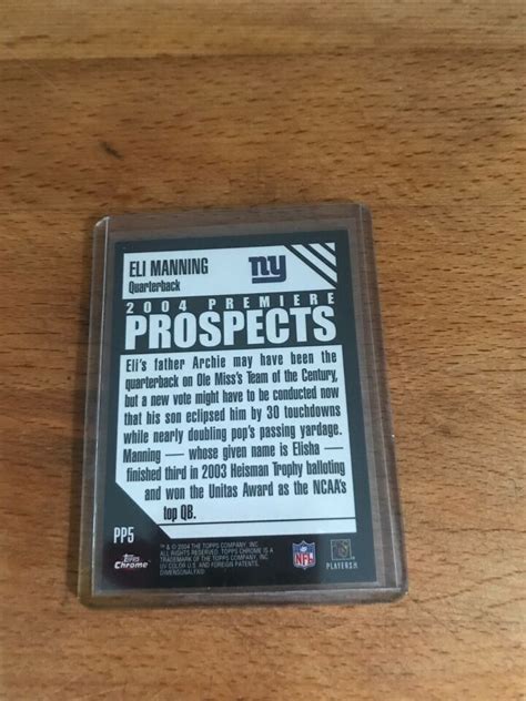 2004 Topps Chrome Premiere Prospects Eli Manning Rookie Card Ebay