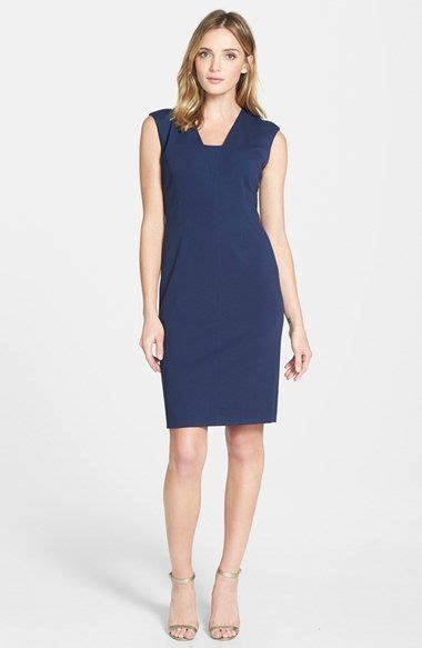 Classiques Entier V Neck Seamed Ponte Sheath Dress Nordstrom Dresses