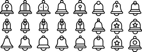 A Set Of Bells In Various Sizes And Shapes 49215320 Vector Art At Vecteezy