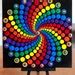 Rainbow Swirl Dot Mandala On Canvas Board X Etsy