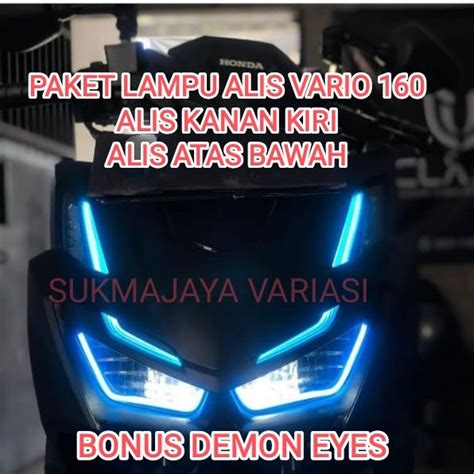 Paket Lampu Alis Vario Alis Biru Dan Alis Iceblue Bonus Demon Eyes