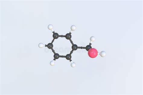 Benzyl Alcohol Molecule Isolated Molecular Model D Rendering Stock