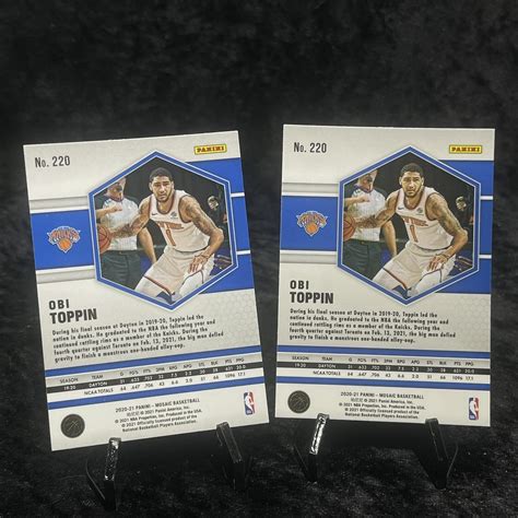 2020 21 Panini Mosaic Obi Toppin Base Rookie Card RC 220 Knicks Lot Of