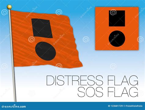 Sos Distress Flag International Signal Stock Vector Illustration Of