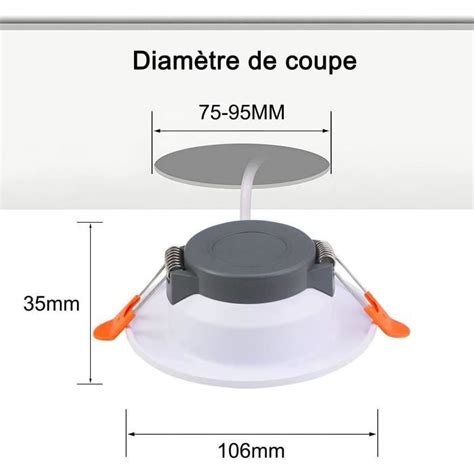 Spot Led Encastrable 7w Rond Ultraslim Éclairage Plafond Encastré Blanc