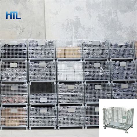 Galvanized Warehouse Cargo Storage Industrial Foldable Stackable Steel