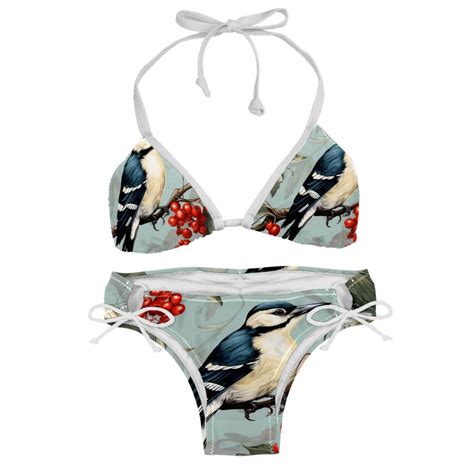 Woodpecker Detachable Sponge Adjustable Strap Bikini Set Two Pack