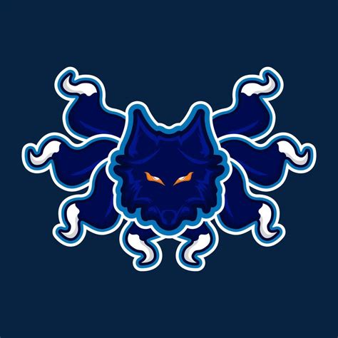 Blue wolves mascot e-sport logo design on blue background 3722974 ...