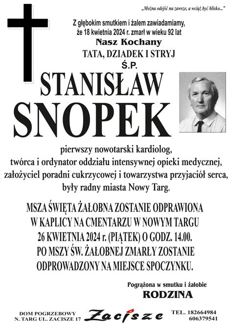 Stanisław Snopek NowyTarg24 tv