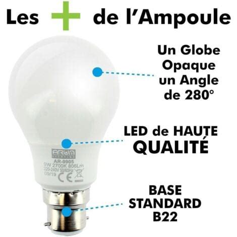 Lot De Ampoules Led B W Eq W Lm Temp Rature De Couleur