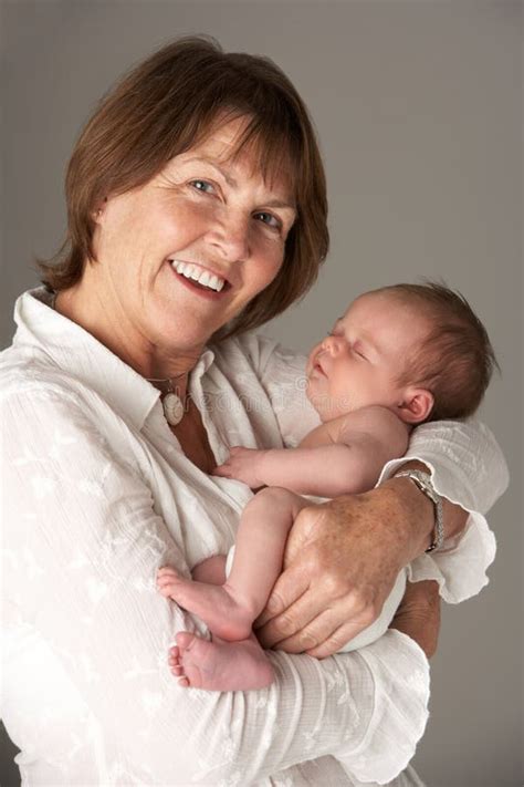 Grandmother Holding Newborn Baby Stock Image Image Of Caring Love