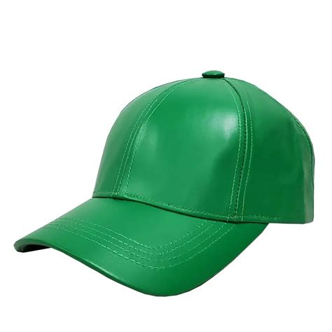 Kelly Green Leather Baseball Cap Winner Caps MFG Company