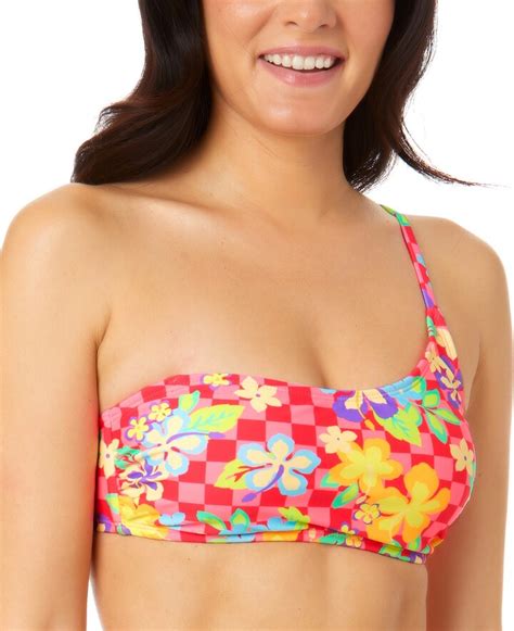 Salt Cove Juniors Art Block Tropic Asymmetrical Bikini Top Created