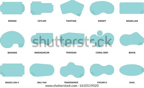 Swimming Pool Shapes Vector Icons Stock Vector (Royalty Free) 1610519020