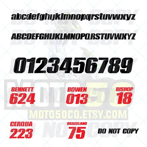 Motocross RACER Font, Number Plate, Cricut, Silhoutte, Illustrator, Svg ...