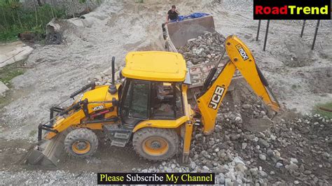 Jcb Backhoe Collecting Stone Jcb Loading Stone In Tipper Youtube