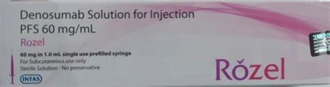 Rozel Mg Injection By Intas Denosumab Mg Mg Ml Pfs At Rs