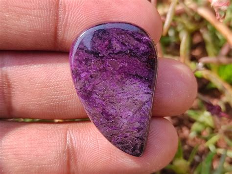 Rare Sugilite Crystal Natural Gel Sugilite Smooth Cabochon Etsy