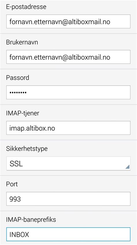 Slik Setter Du Opp E Post Fra Altibox P Android Enheter