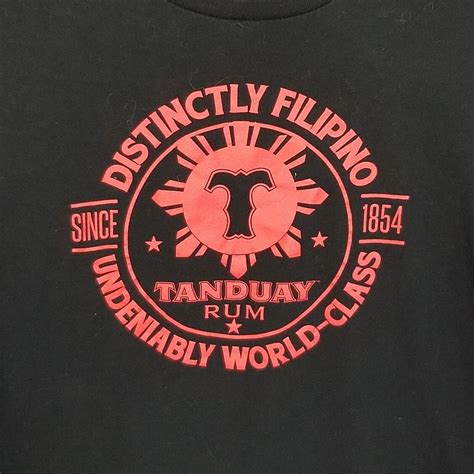 DISTINCTLY FILIPINO TANDUAY RUM Graphic Black T Shirt Gem