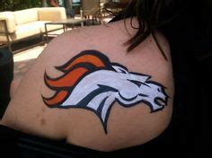 Face paint - Broncos Logo, full face | Broncos logo, Broncos, Broncos fans