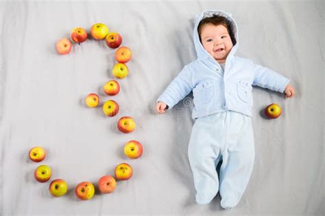 The Baby is Three Months Old. 3 Months Cute Baby Portrait Stock Image ...