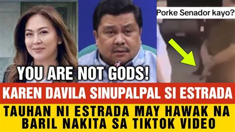 Karen Davila Sinupalpal Si Jinggoy Estrada May Hawak Na Baril Ng Sekyu